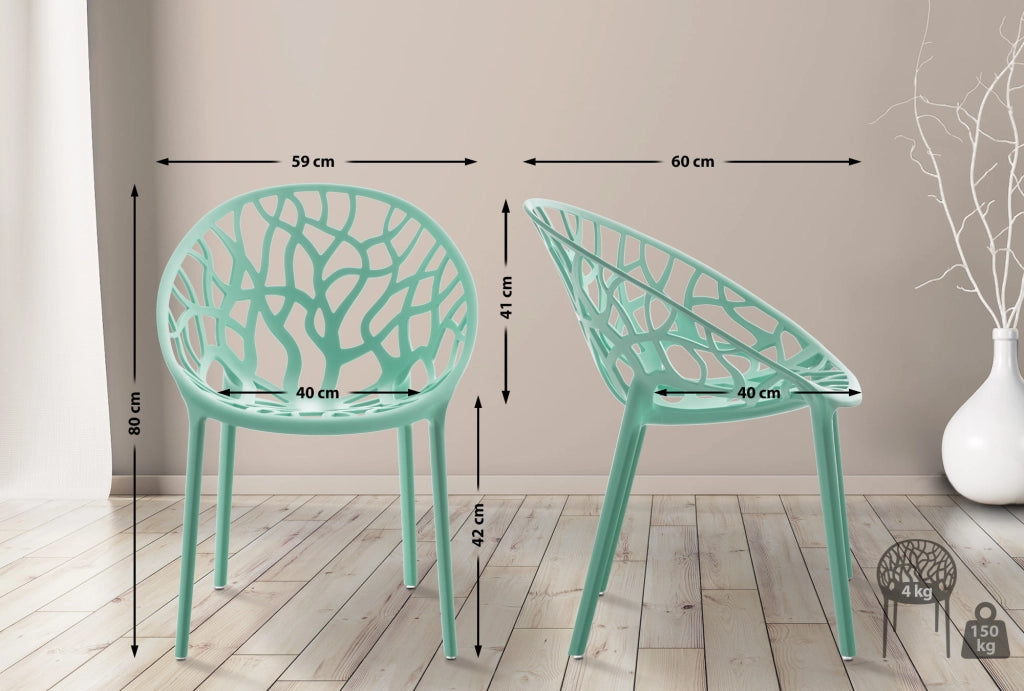 Set 4 sedie da giardino HOPE Verde chiaro