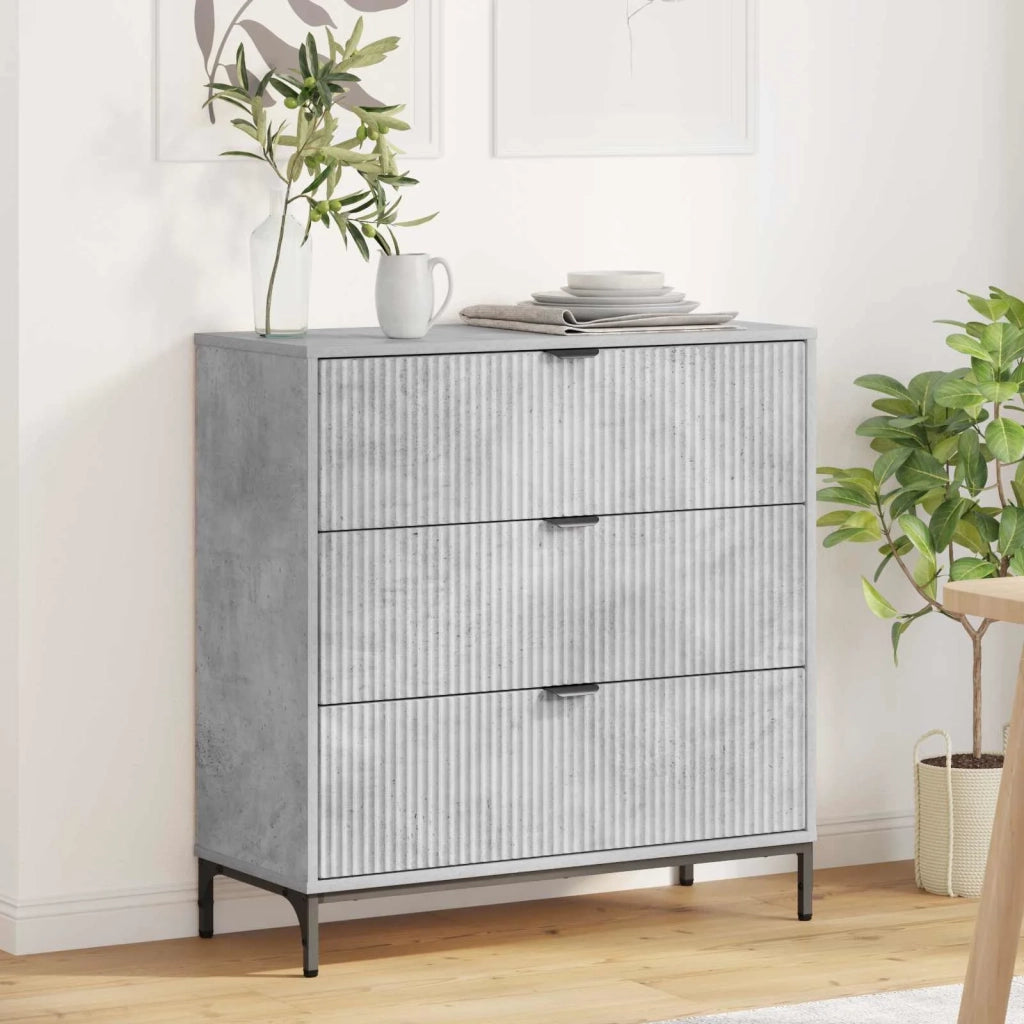 Credenza Grigio cemento 79,5 x 33 x 82 cm Legno multistrato 883437