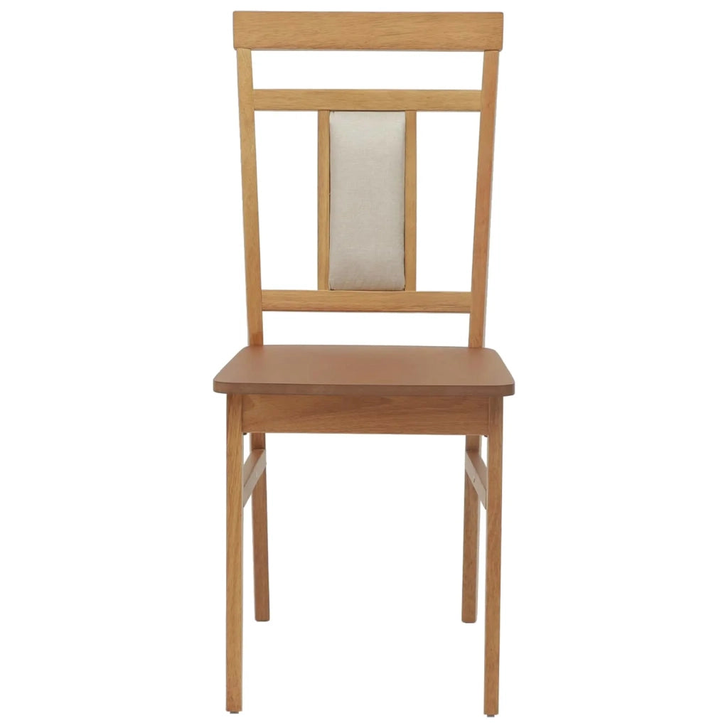 Sedia da pranzo 2 pcs Naturale Legno di gomma solido