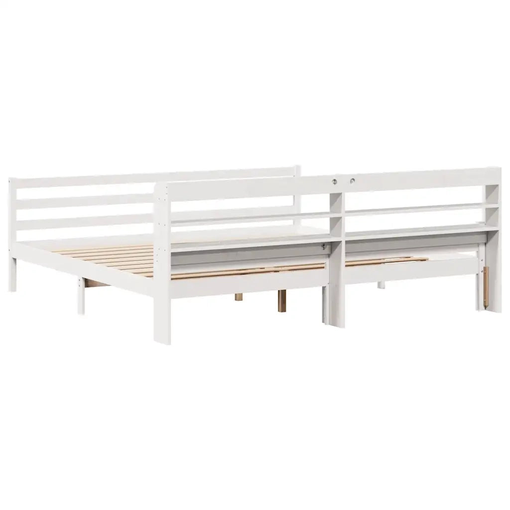 Giroletto con Testiera senza Materasso-Struttura Letto Bianco 200x200 cm 204269