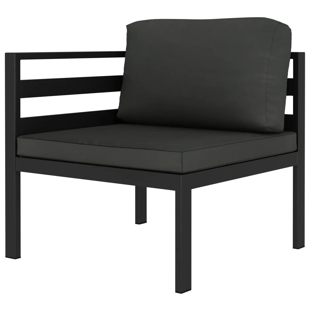 Set Divani da Giardino 7 pz con Cuscini in Alluminio Antracite 3107803