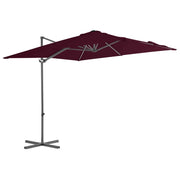 Ombrellone a braccio con palo in acciaio 250 x 250 cm rosso bordeaux 02_0008475