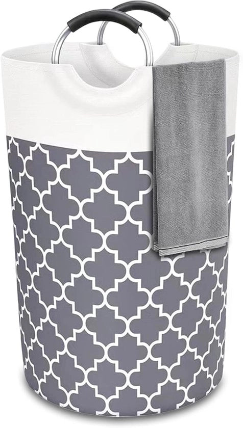 Asciugatrice pieghevole 82L con rivestimento impermeabile e maniglia in alluminio - Grigio