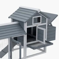 Pollaio Prefabbricato in Legno per 2 Galline con Recinzione e Nido per Cova, 150.5x54x87cm