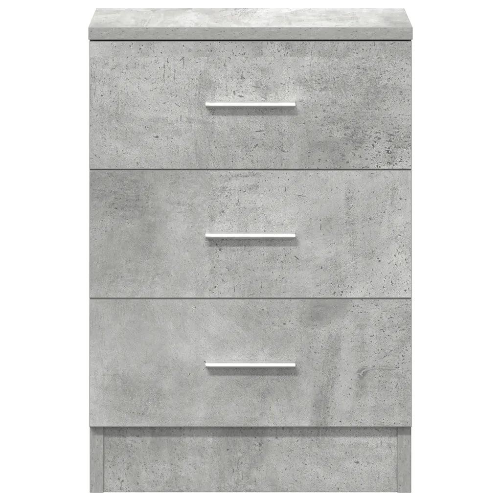 Comodini 2 pz Grigio Cemento 38x35x56 cm in Legno Multistrato 800459