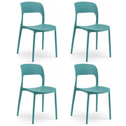 Sedia In Polipropilene Marte Ergonomica Arredo di Design Esterno e Interno da Giardino Impilabile Sedie Petrolio/4 Sedie
