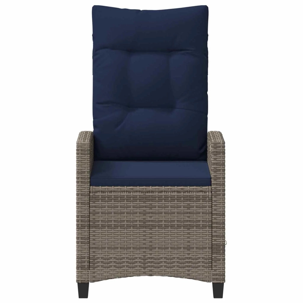 Sedia da Giardino 2 pcs grigio e blu navy 56 x 60 x 112 cm