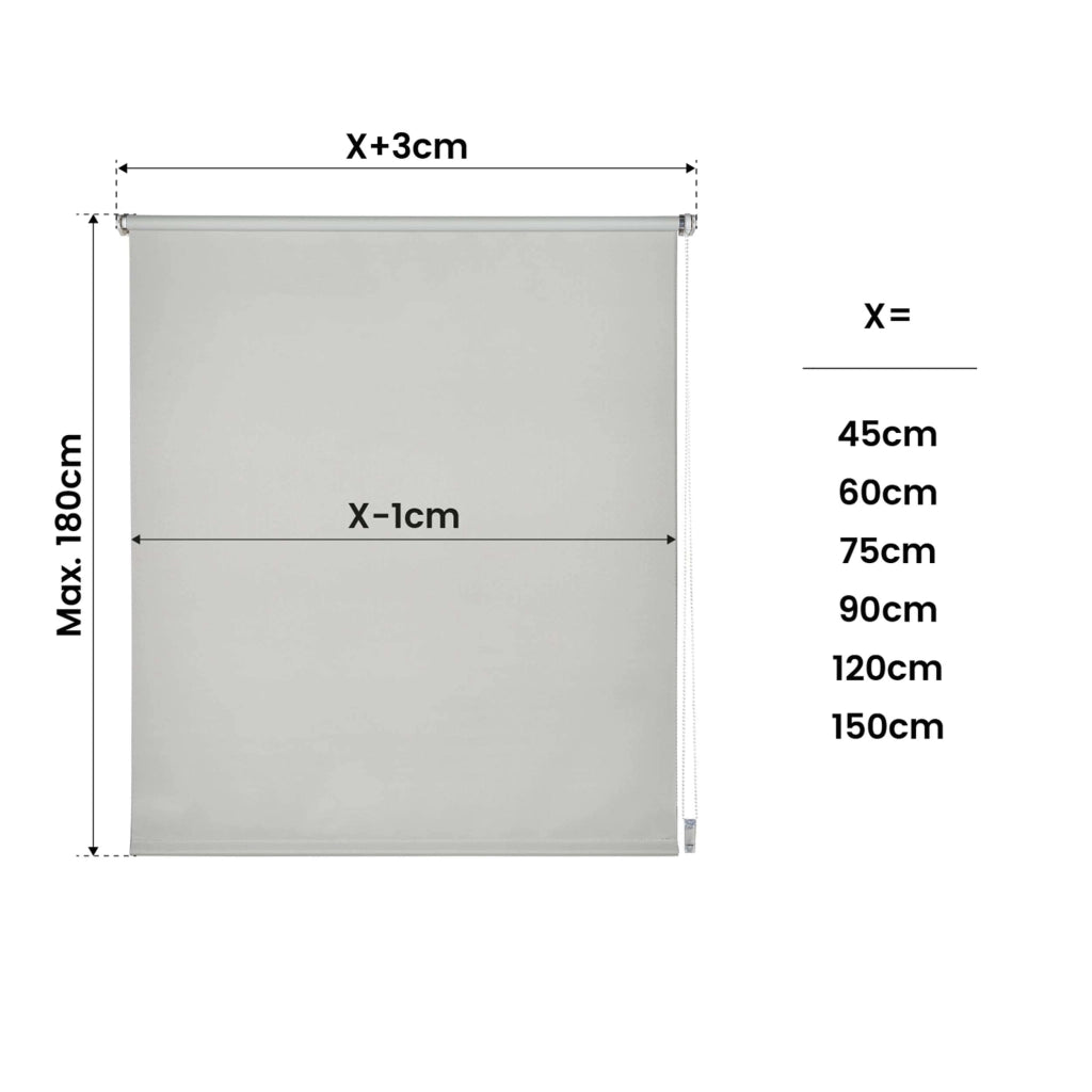 Tenda a Rullo Avvolgibile Oscurante EasyFix, Facile Da Installare, Fissaggio a Clip Senza Viti Grigio 60x180 cm