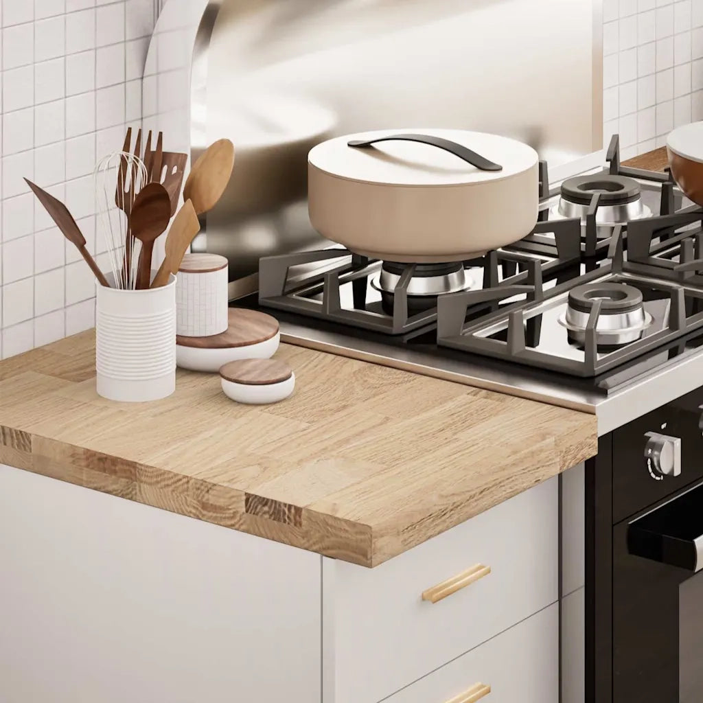 Piano di Lavoro Cucina 40x63,5x4 cm Legno Massello Rovere