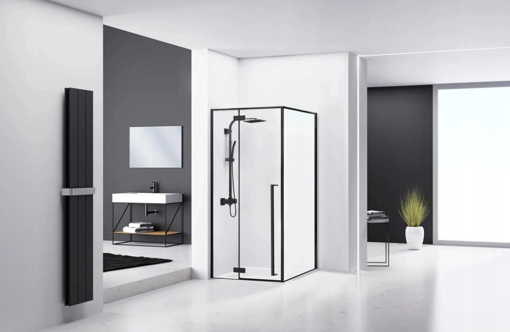 Cabina Doccia Fargo 90x90 Black Mat con piatto doccia Savoy