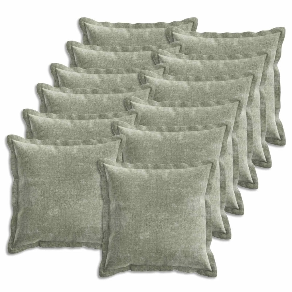 Federa 12 pcs HOUTEN Verde 50 x 50 cm Tessuto Chenille 919155