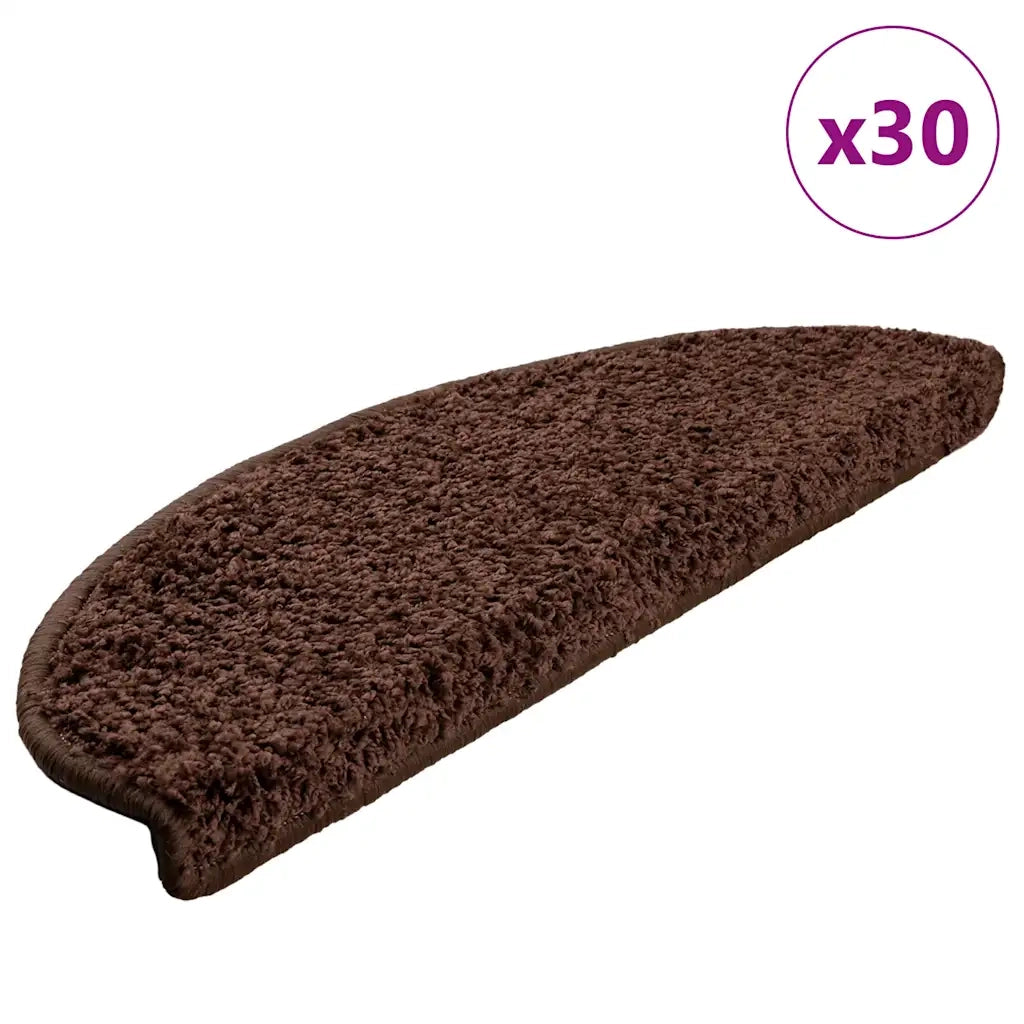 Tappetini per Scale 30 pz Marrone 65x21x4 cm