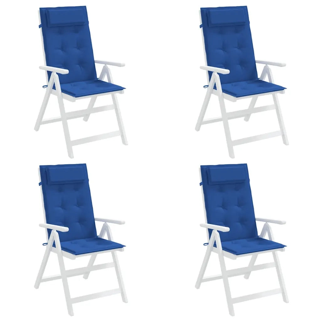 Cuscini Sedia con Schienale Alto 6 pz Blu Reale Tessuto Oxford