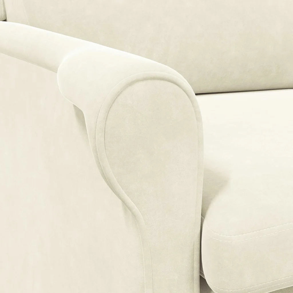 Poltrona-Poltroncina-Divano Sedia Crema Velluto 207069