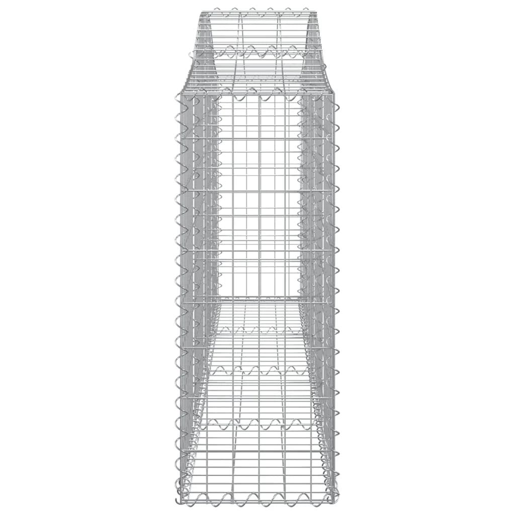 Cestini gabbioni recinzione a gabbia muro di contenimento ad arco 25 pezzi 200 x 30 x 80/100 cm ferro zincato argento 02_0040671