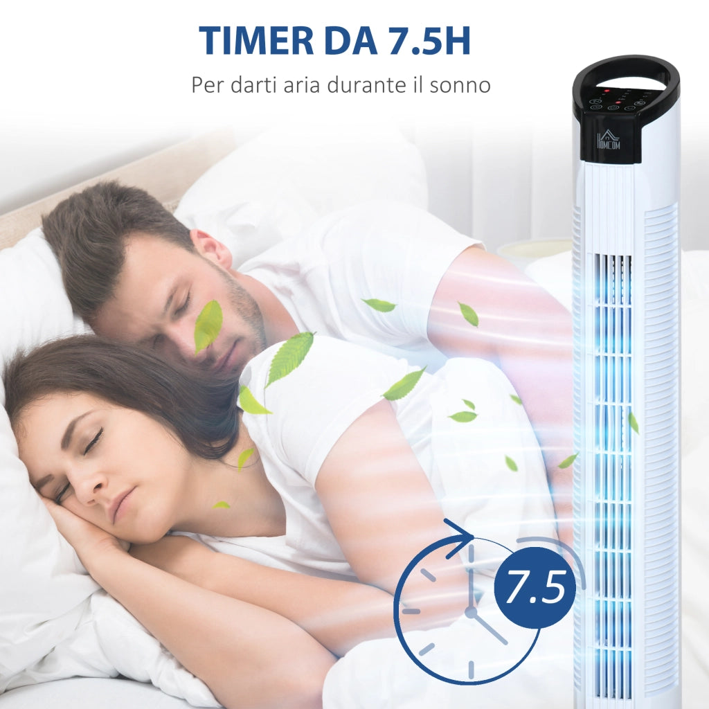 EasyComfort Ventilatore a Colonna con Telecomando Oscillazione 3 Funzioni 3 Velocità