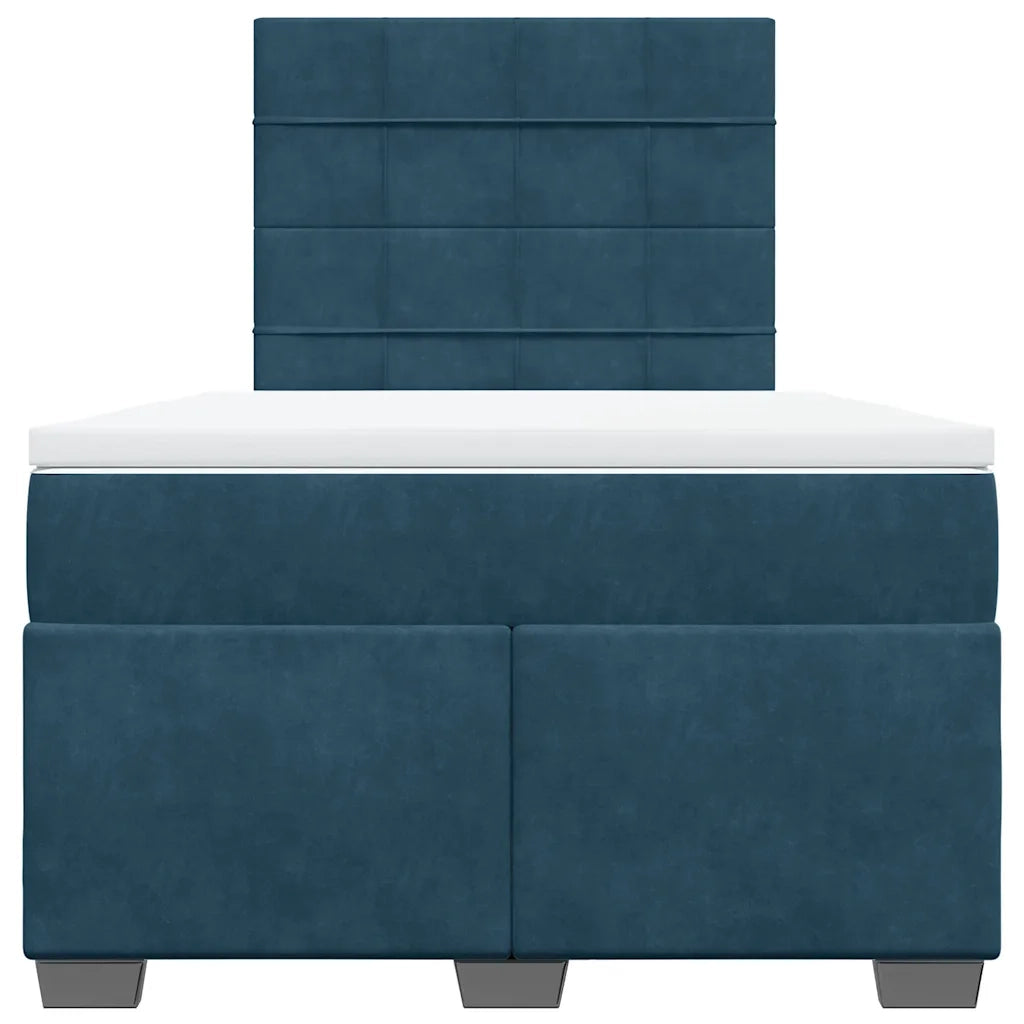 Giroletto a Molle con Materasso Blu 120x190 cm in Velluto