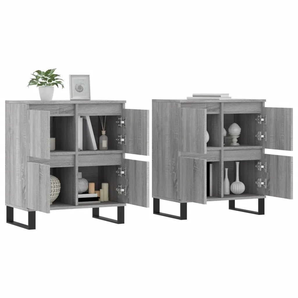 Credenze 2 pz | Madia | Buffet da pranzo | Armadio da pranzo Grigio Sonoma in Legno Multistrato