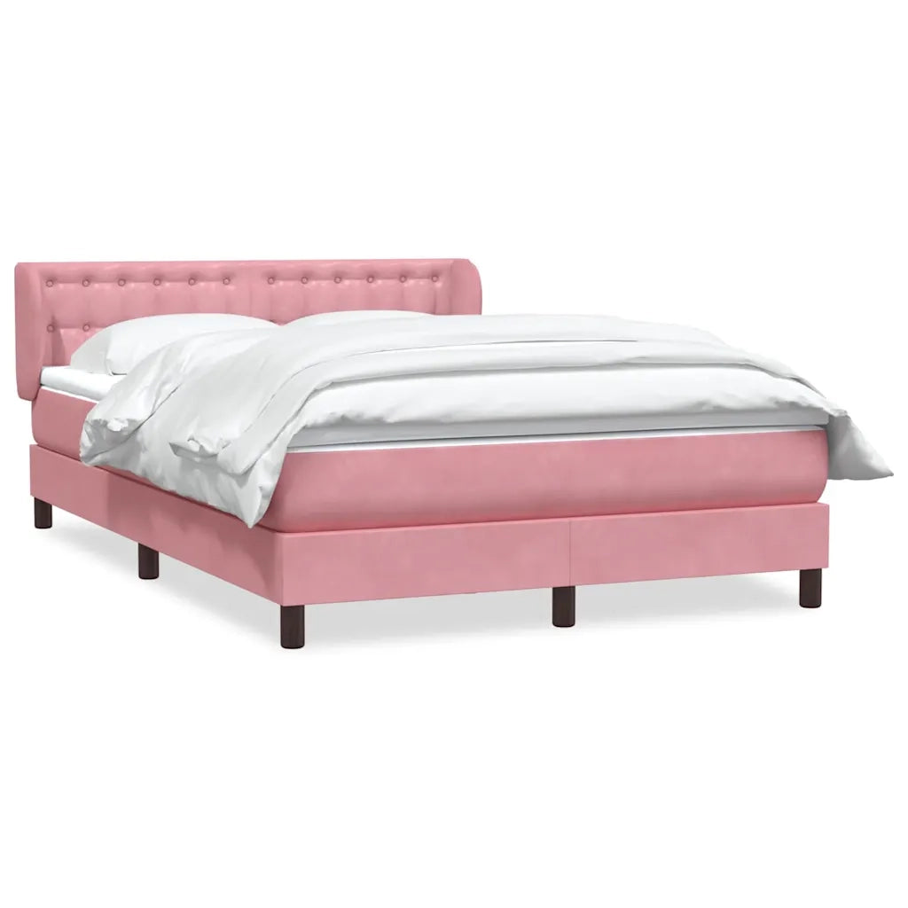 Giroletto a Molle con Materasso Rosa 140x210 cm in Velluto 3317864