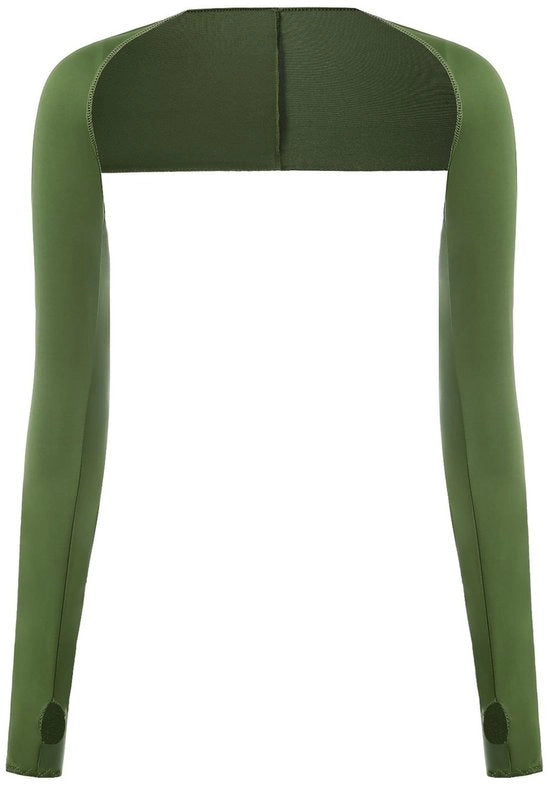 Sfida caldo per donna, sciarpa manica manica con guanto, comoda e respirante, anti-UV, protezione solare per donna, ombrello di fresco - Verde militare