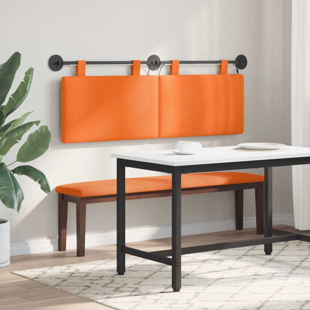Testiera sospesa Con luce LED Arancione Tessuto in Cords 3424315