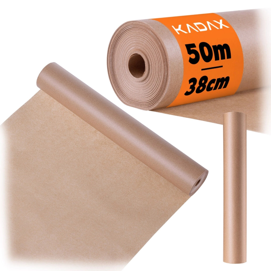 Carta da forno KADAX 50 m x 38 cm, marrone, rivestita in silicone su entrambi i lati, rotolo grande