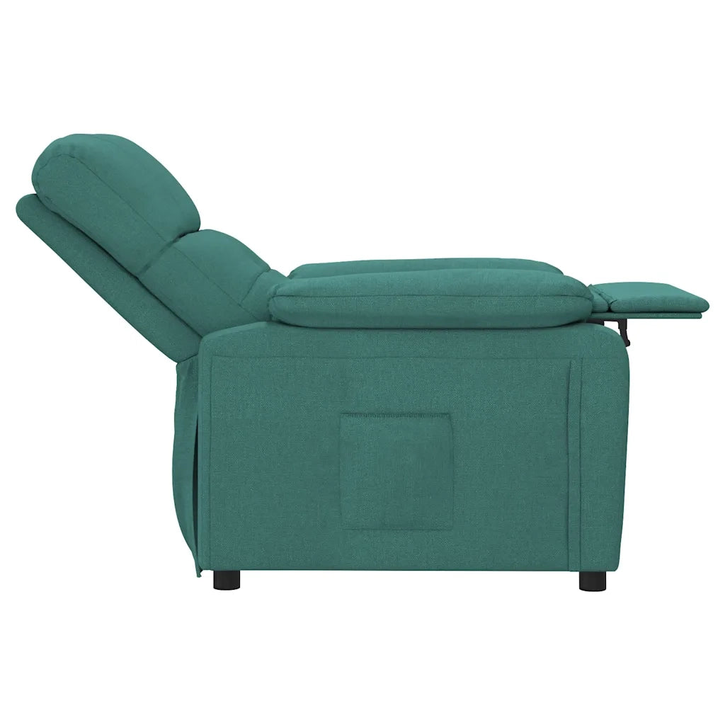 Poltrona Reclinabile in Tessuto Verde Scuro