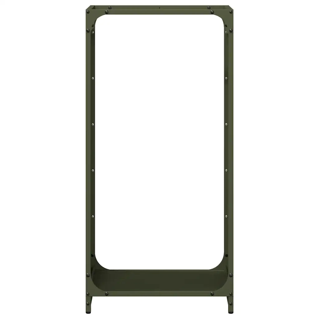 vidaXL Rastrelliera per Legna da Ardere Verde Oliva 44x28x90 cm