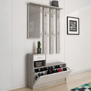 Garolfo, Mobile da Ingresso Specchio Incluso, 25.5x100x190h cm Bianco
