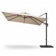 Ombrellone Professionale Per Giardino Terrazza Piscina Gazebo Dehors Bar Hotel Con Braccio Pieghevole Rotazione Completa 360° Tela Impermeabile Protezione Solare UV Acciaio Inossidabile 3x4 M Beige