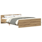 Letto matrimoniale | Letto per adulti | Giroletto senza Materasso Rovere Artigianale 140x190cm