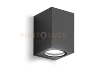 GES911- APPLIQUE GRIGIO ANTRACITE 1 LUCE ATTACCO GU10 IP44 6,8X10CM QUADRATO