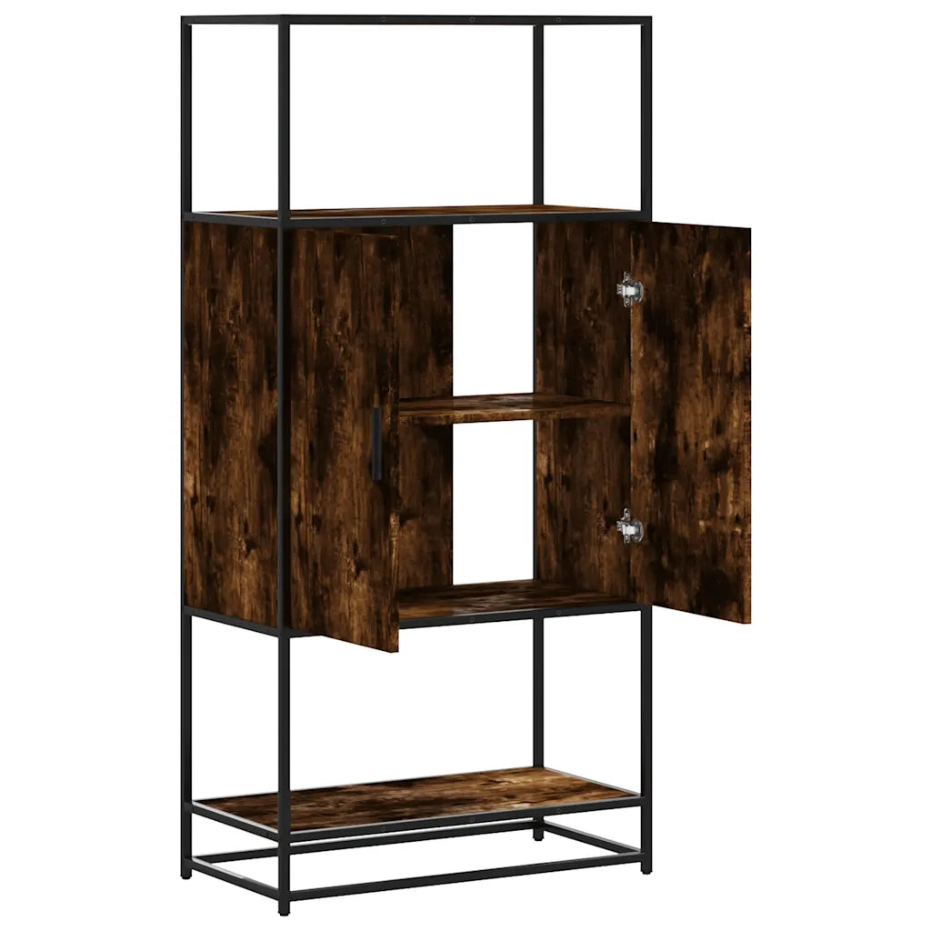 Credenza Rovere Fumo 68x35x139 cm Legno Multistrato Metallo 849041