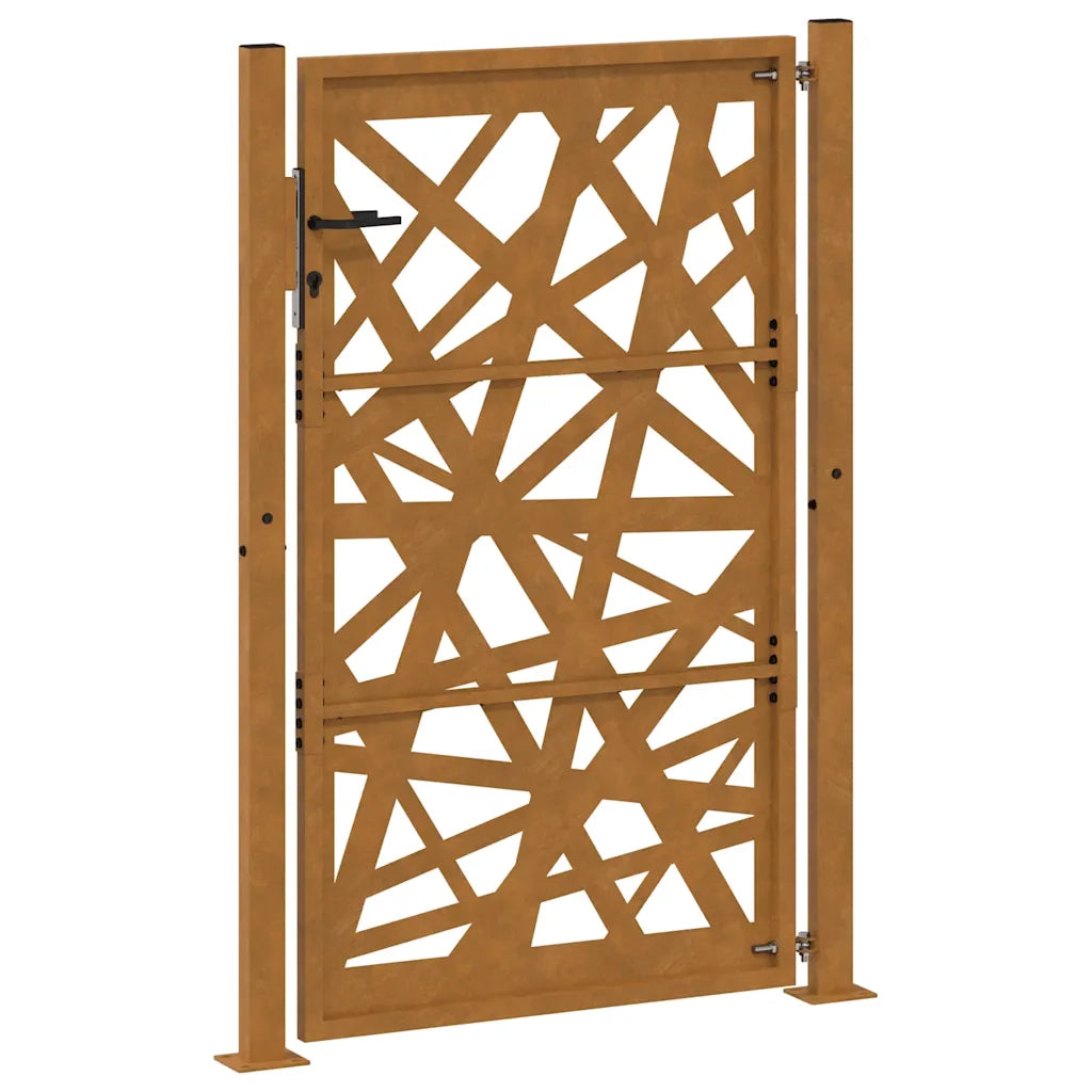 Cancello da giardino 100x150 cm in acciaio corten design leggero 4100956