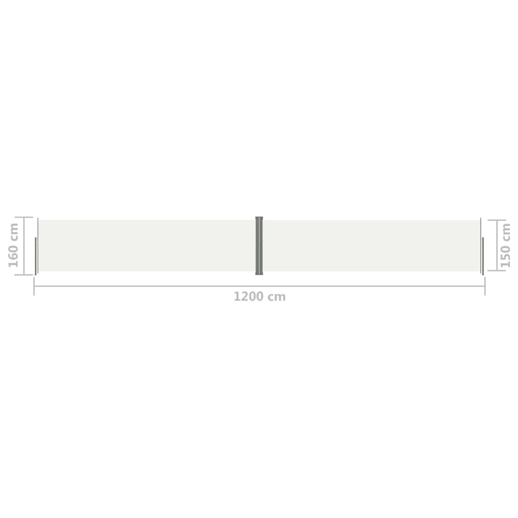Tenda da sole laterale retrattile/schermo privacy per patio giardino terrazza balcone 160 x 1200 cm crema 02_0007165
