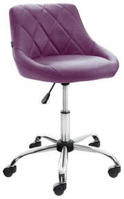 Sgabello da lavoro Lazio in similpelle viola,Finta pelle