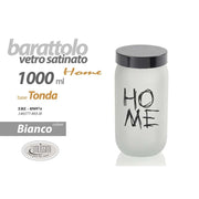 Barattolo da Cucina in Vetro Satinato Bianco Home 1000 cc 19 cm