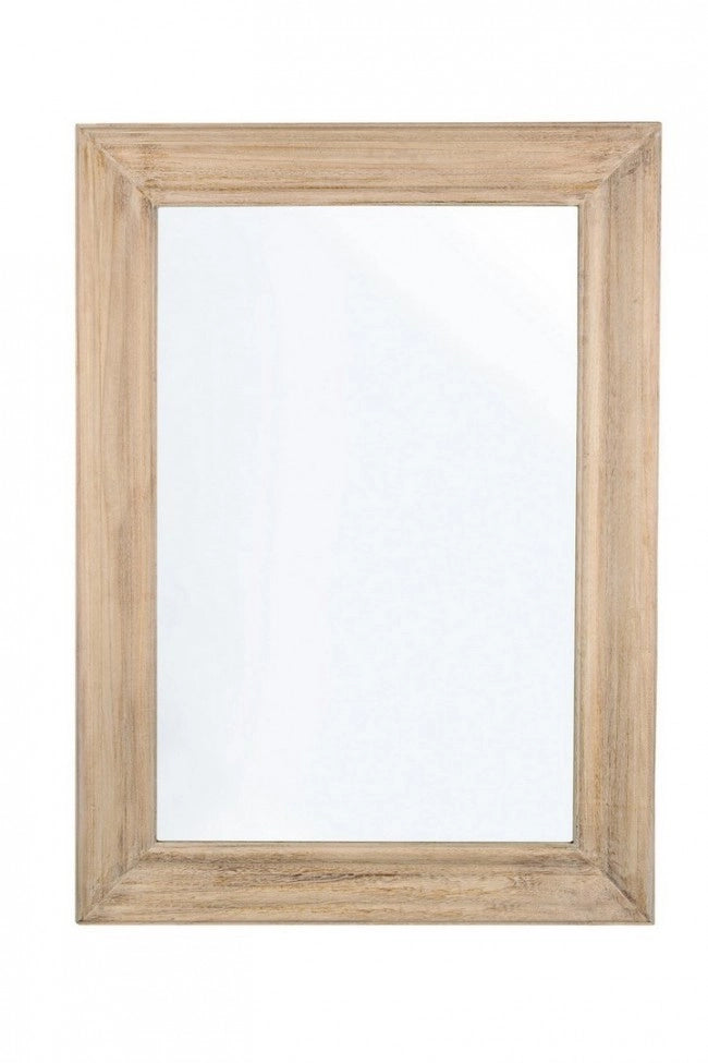Specchio Rettangolare Legno Naturale Rustico da Parete 81x111 - YOUNG