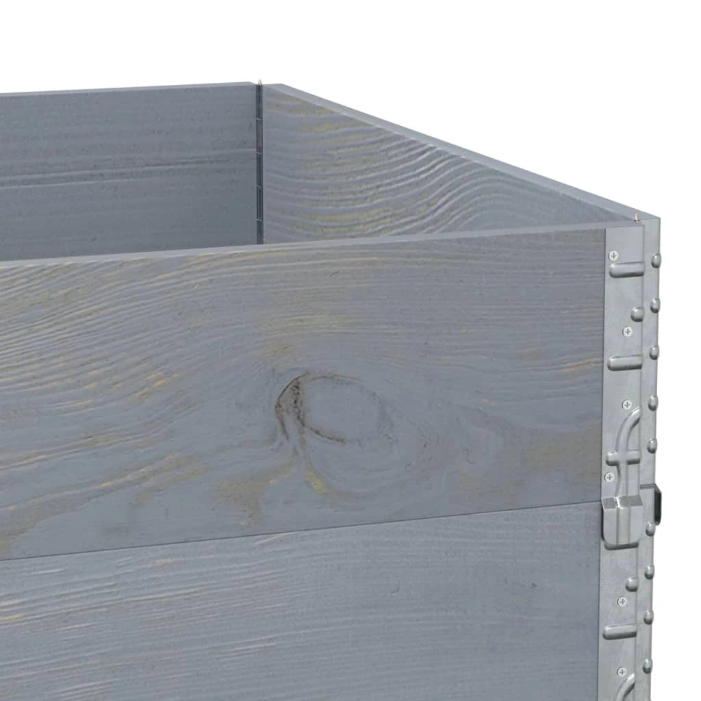 Vassoio per fioriera aiuola rialzata piante fiori terrazza giardino 120 x 80 cm legno massello di pino grigio 02_0037405