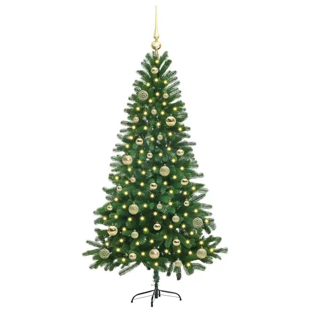 Albero di Natale | Decorazioni natalizie con 150 LED con supporto Verde 150 cm PE