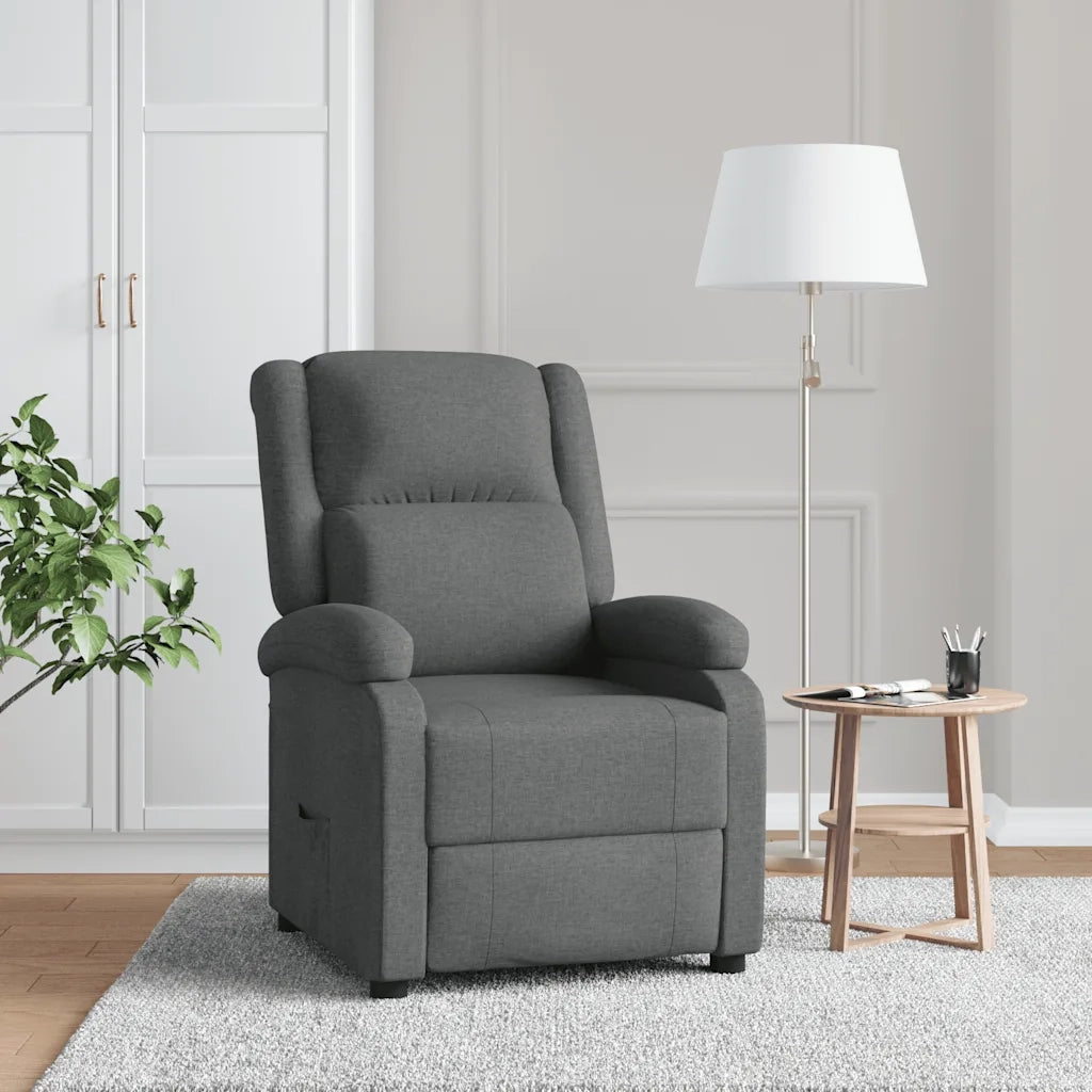 Divano Sedia-Poltrona Reclinabile in Tessuto Grigio Scuro 183556