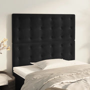 Testiera-Testata-Testiera Decorativa Nera 90x5x118/128 cm Velluto 157409