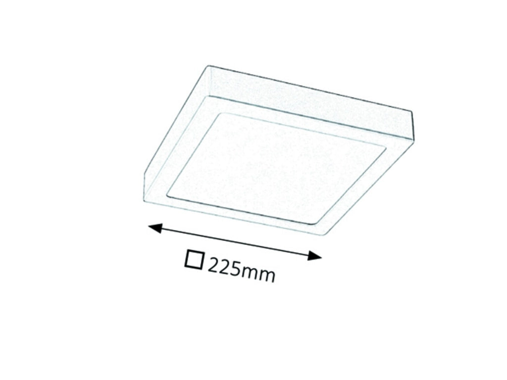 Plafoniera incasso quadrata 22,5cm 18W LED cromo Rabalux