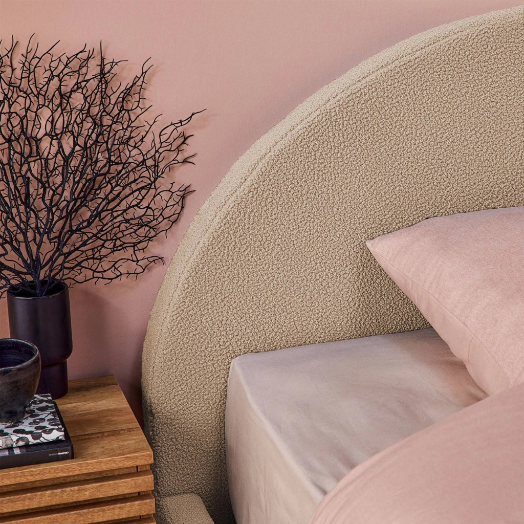 Struttura letto con contenitore e testiera 140x190cm, imbottita