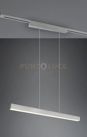 DUOLINE PAROS SOSPENSIONE LED 29W 3400lm, 3000K BI-EMISSIONE METALLO ACCIAIO SATINATO L. 90CM DIMMERABILE