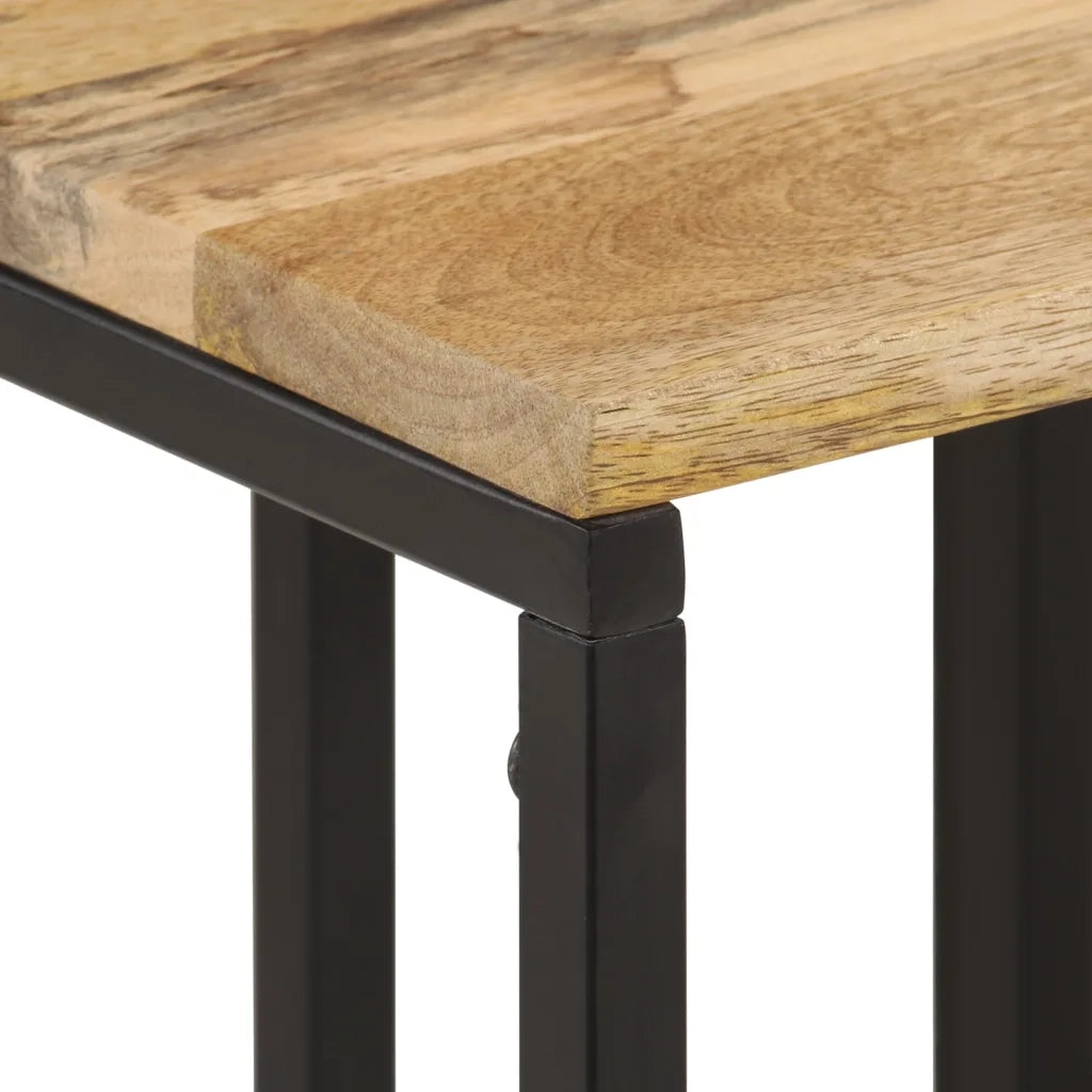 Tavolini a Incastro 3 pz | Tavolo laterale in Legno Massello di Acacia