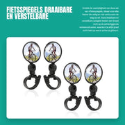 Specchio retrovisore da bicicletta regolabile - 4 pezzi - Flessibile - Plastica - Angolo ampio - Materiale duraturo - Specchio retrovisore posteriore