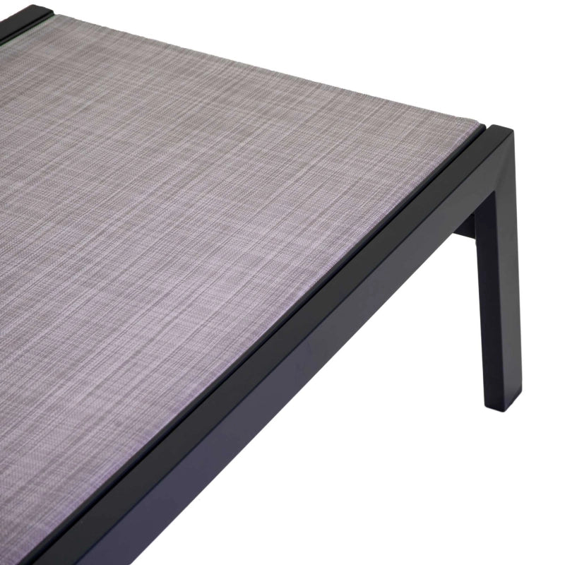 Lettino alluminio textilene Altamura antracite cm 191/203,5x65/70h42,5/97