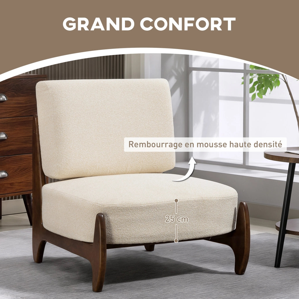 Poltrona relax in velluto ¨C zephmum ¨C 72x73.5x81 cm crema