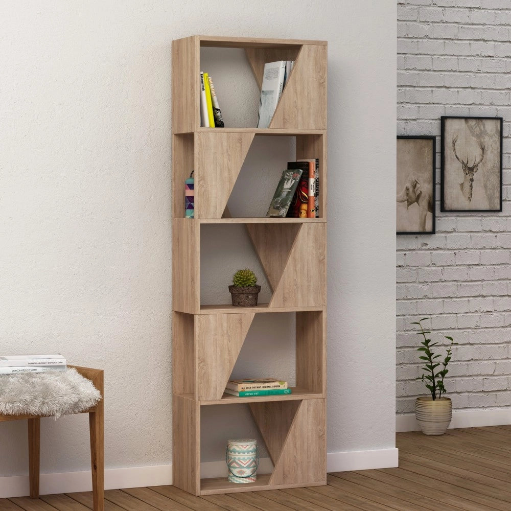 Libreria 5 ripiani Frame 54x168 colore rovere